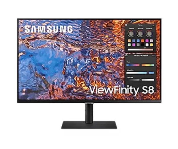 SAMSUNG ViewFinity S8 Series 32-Inch 4K UHD High Resolution Monitor, IPS Panel, 60Hz, Thunderbolt 4, HDR 10+, Built-in Speakers, Height Adjustable Stand (LS32B804PXNXGO),Black